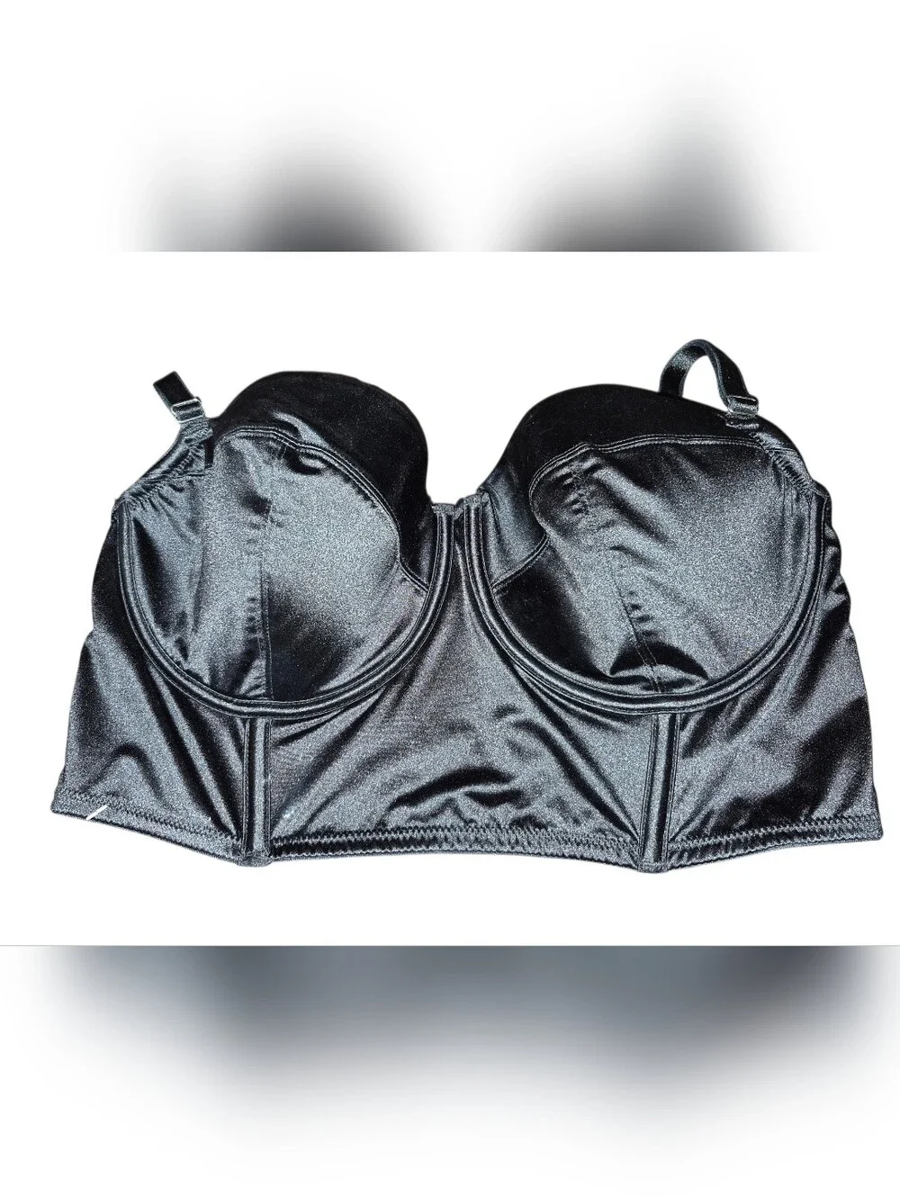 Auden Black Satin Longline Bustier Size XL - Picture 1 of 6